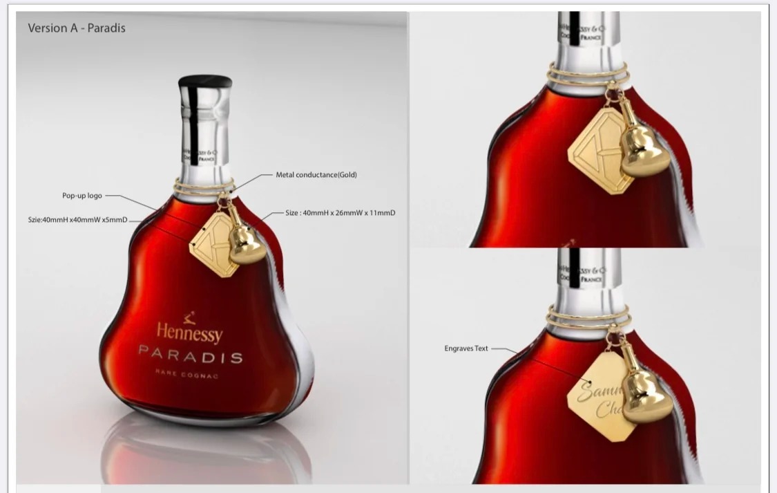 Luxury Hardware Trims for Hennessy Cognac Bottles