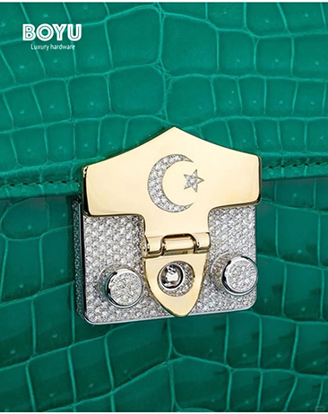 Stainless Steel Croc-Effect & Diamond Hardware