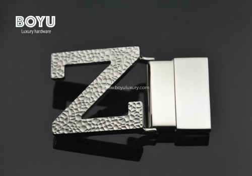 Custom Zinc Alloy Z-Shape Hammered Belt Buckles