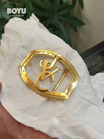 Custom JVC Brand Stainless Steel Buckles with 18K Gold Plating